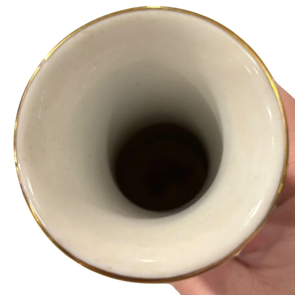 Noritake‎ luster porcelain bud vase, hand painted mod art deco 1920-1940